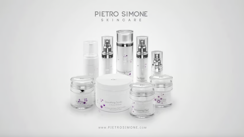 A collection of Pietro Simone skncare products